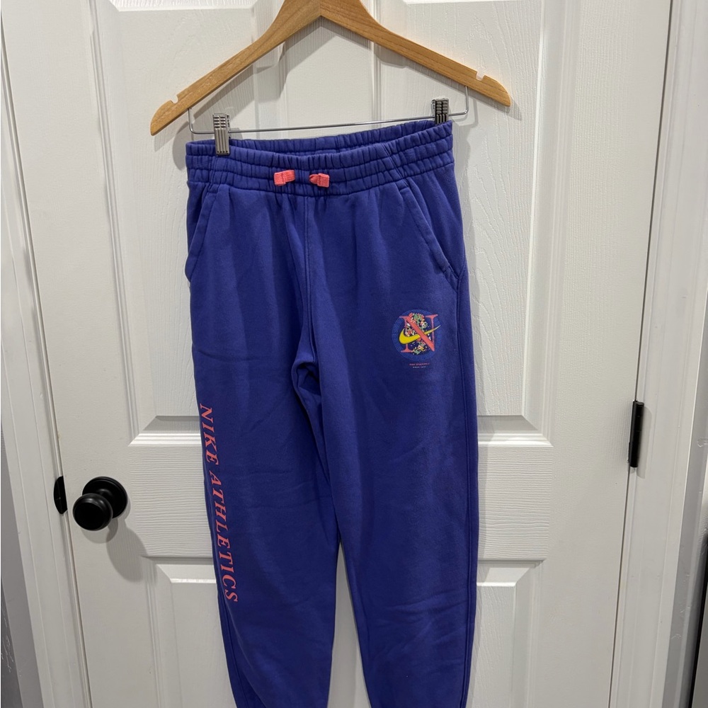 Nike Kids Purple Joggers with Pink Accent Drawcord